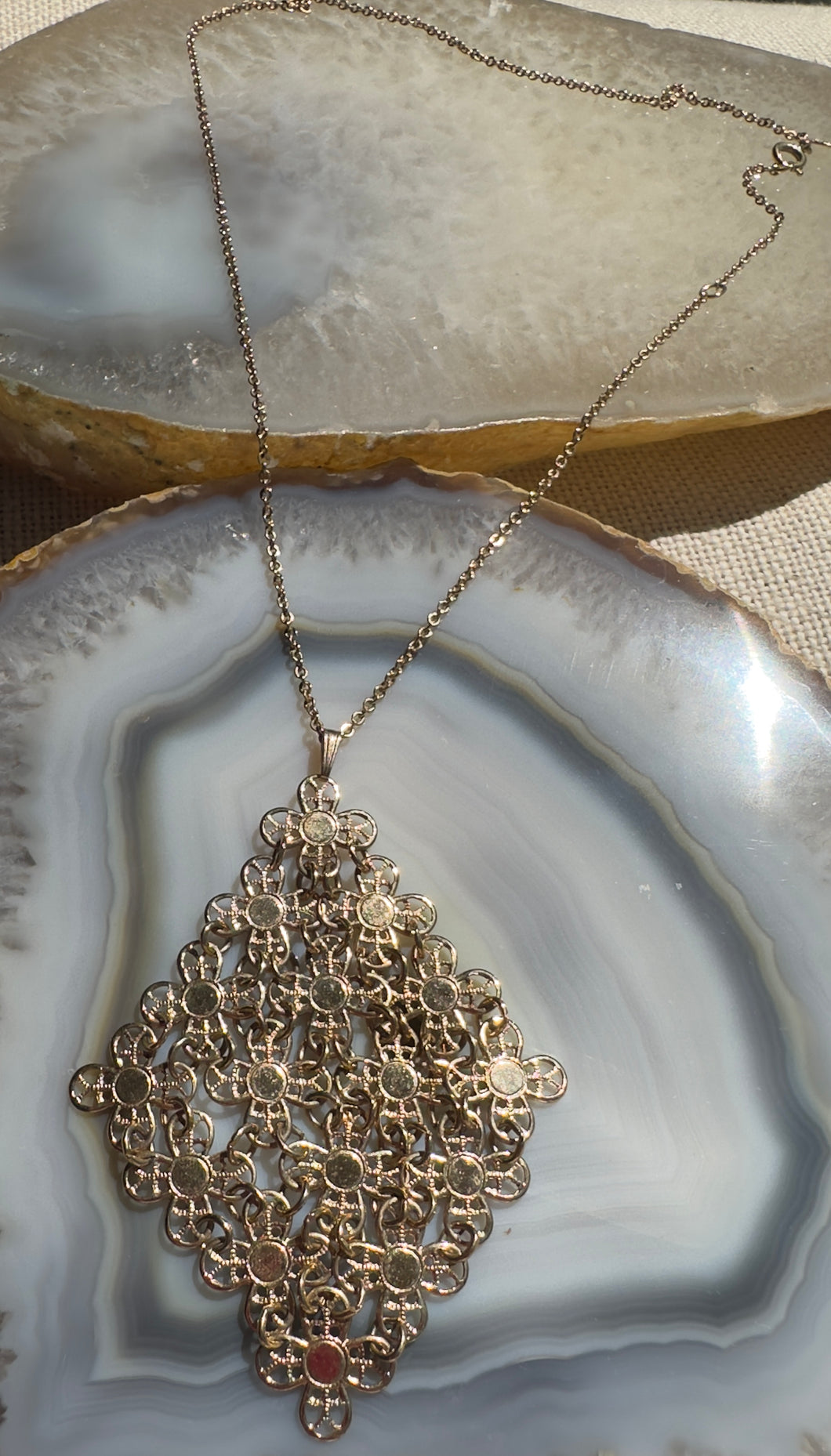 Golden Filigree Statement Necklace