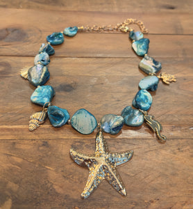 Blue Starfish Necklace