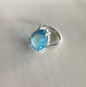 Aquamarine Ring Pear Shape