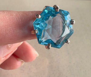 Aquamarine Ring Cushion Cut