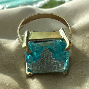 Gold Aquamarine Ring