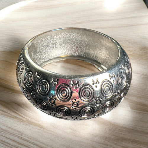 Cosmic Vibes Silver Bangle Bracelet