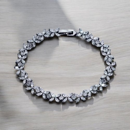 Starlit Crystal Bloom Tennis Bracelet
