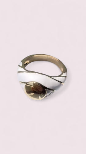 Solar Gaze Enamel Signet Ring