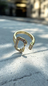 Solar Gaze Enamel Signet Ring