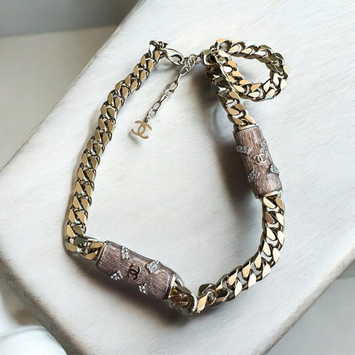 Chanel Golden and Pink Vintage Necklace