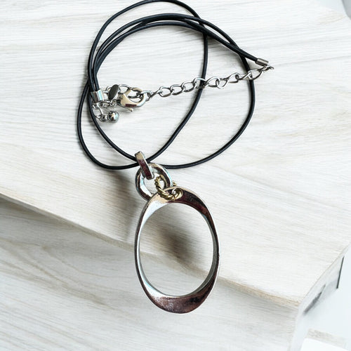 Minimalist Geometric Silver Pendant Necklace