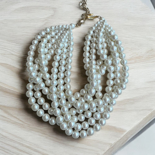 Luxury Multi Strand Pearl Statement Necklace
