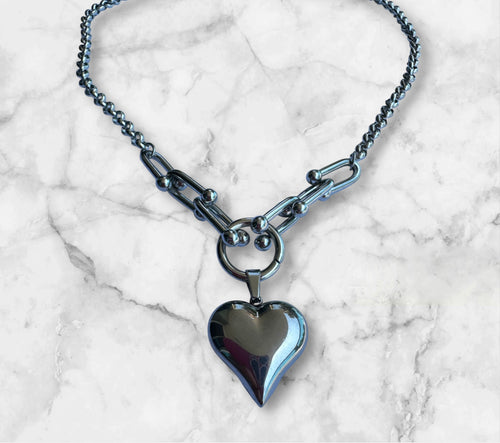 Silver Heart Pendant Necklace