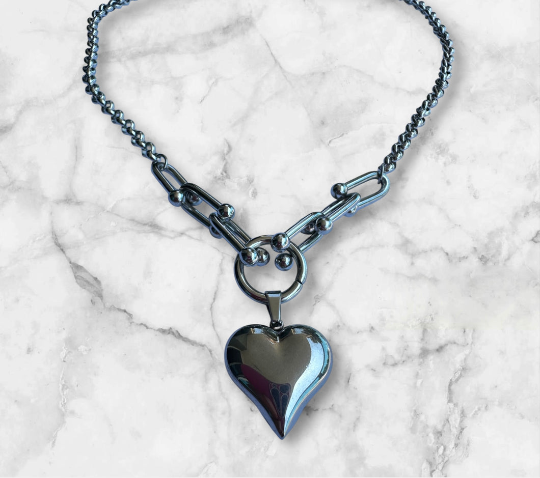 Silver Heart Pendant Necklace