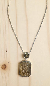 Golden Sparkly Pendant Necklace