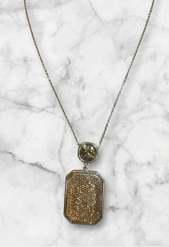 Golden Sparkly Pendant Necklace