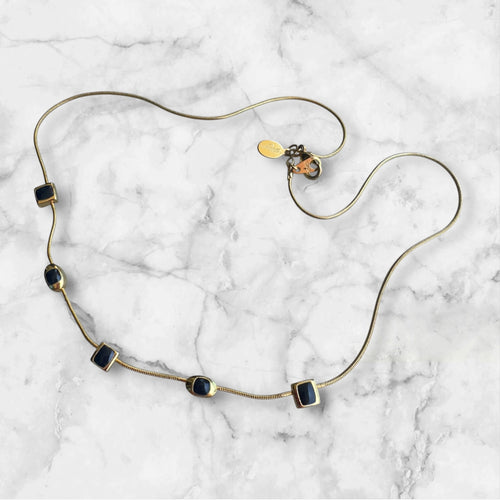 Midnight River Station Necklace - Obsidian Dreams