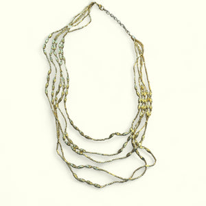 Golden Radiance - 5 Strand Layered Necklace