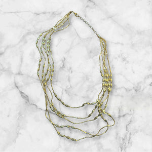 Golden Radiance - 5 Strand Layered Necklace