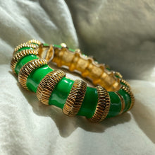 Load image into Gallery viewer, Green enamel Vintage Bracelet