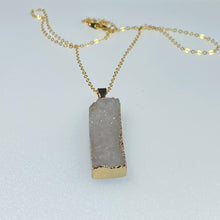 Load image into Gallery viewer, Druzy Bar Necklace White