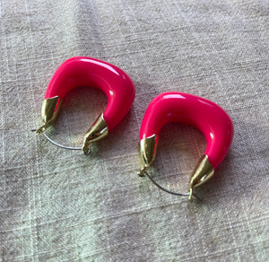 Enamel Pink Earrings