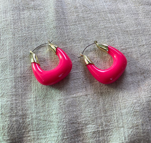 Enamel Pink Earrings