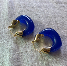 Load image into Gallery viewer, Enamel Blue Earrings