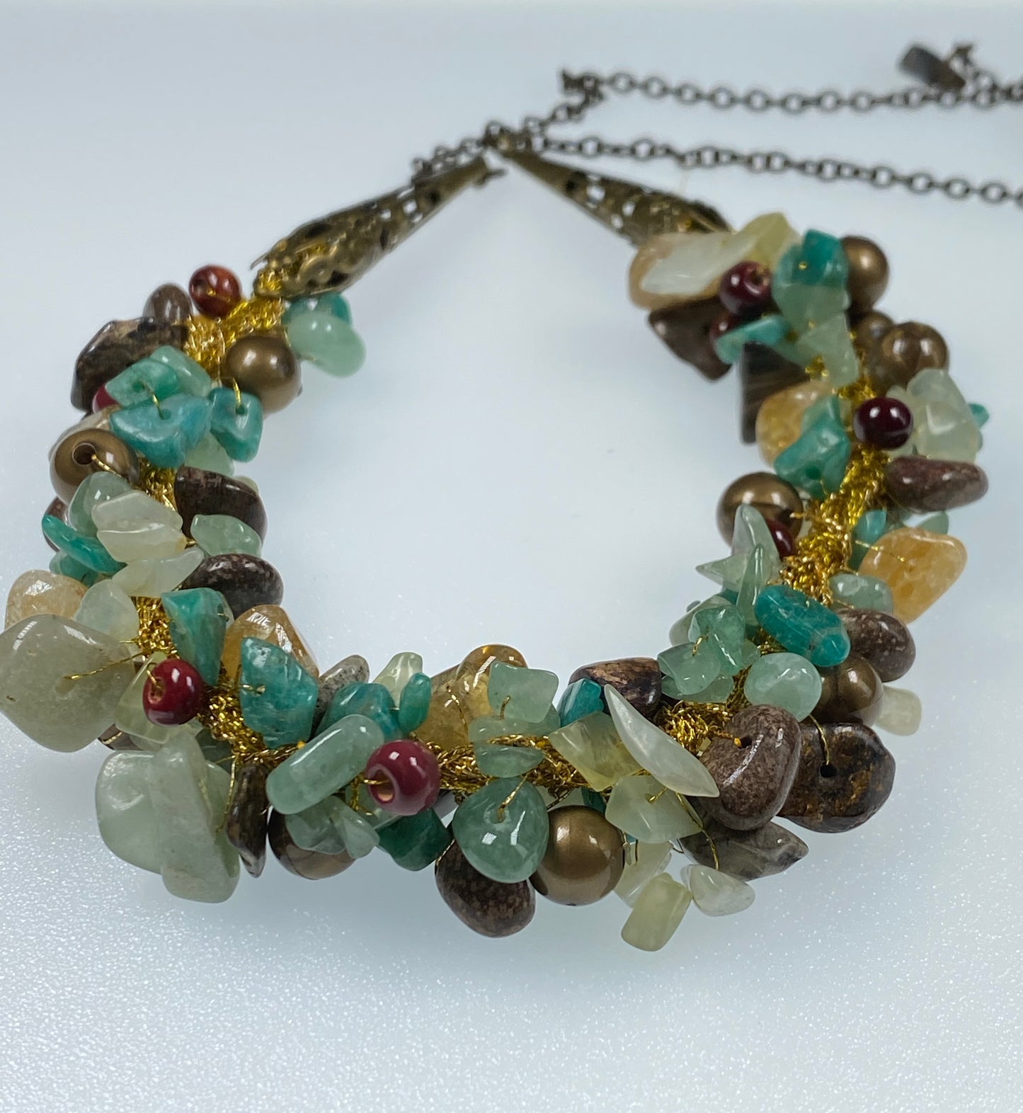 Necklace - Multi Semi-Precious Stones necklace