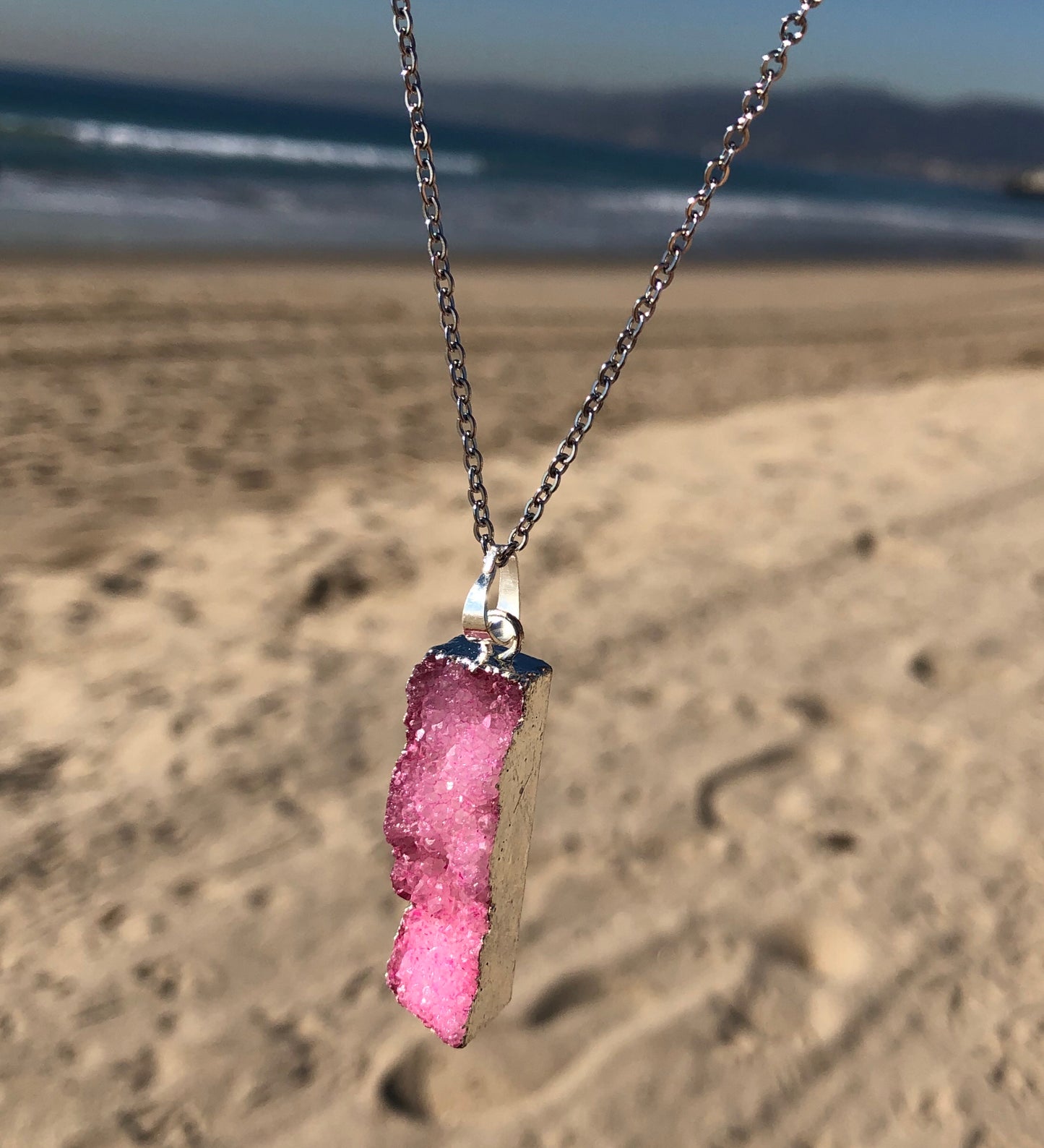 Necklaces - Druzy Pink