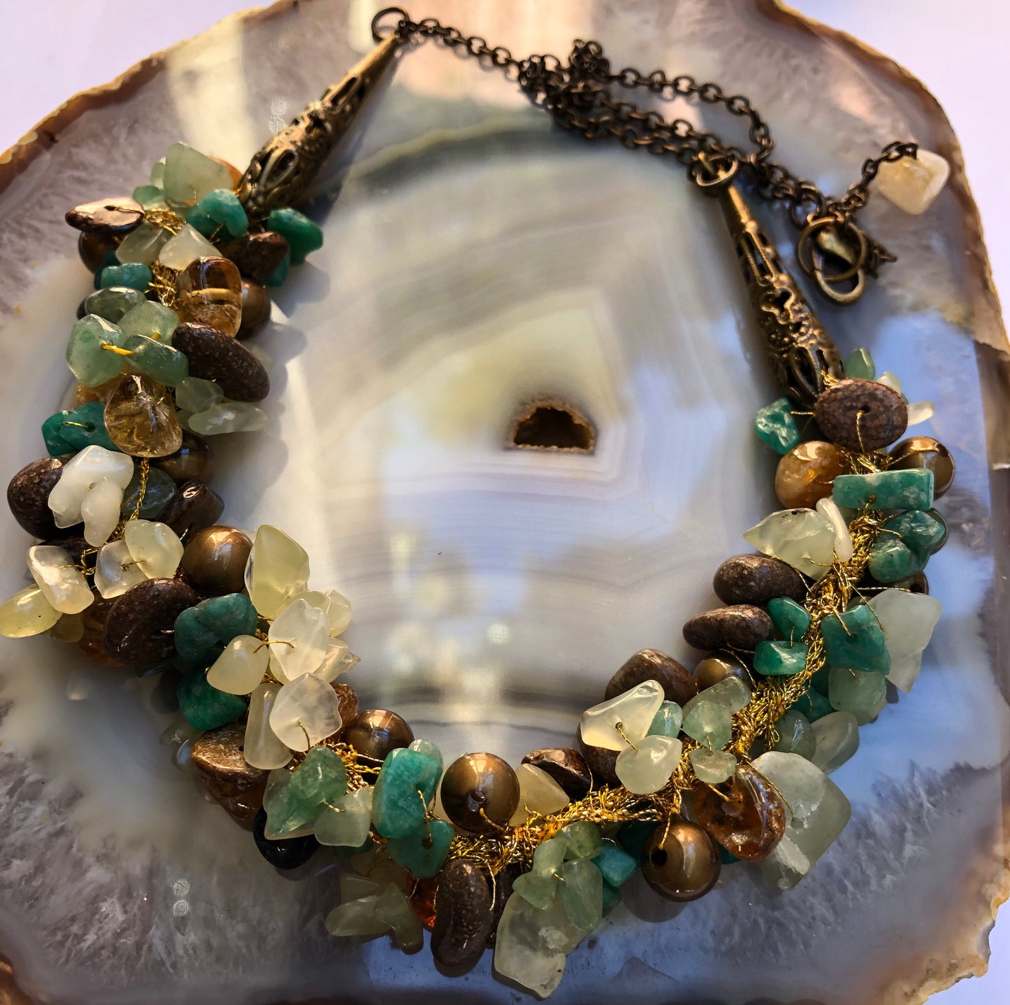 Necklace - Multi Semi-Precious Stones necklace