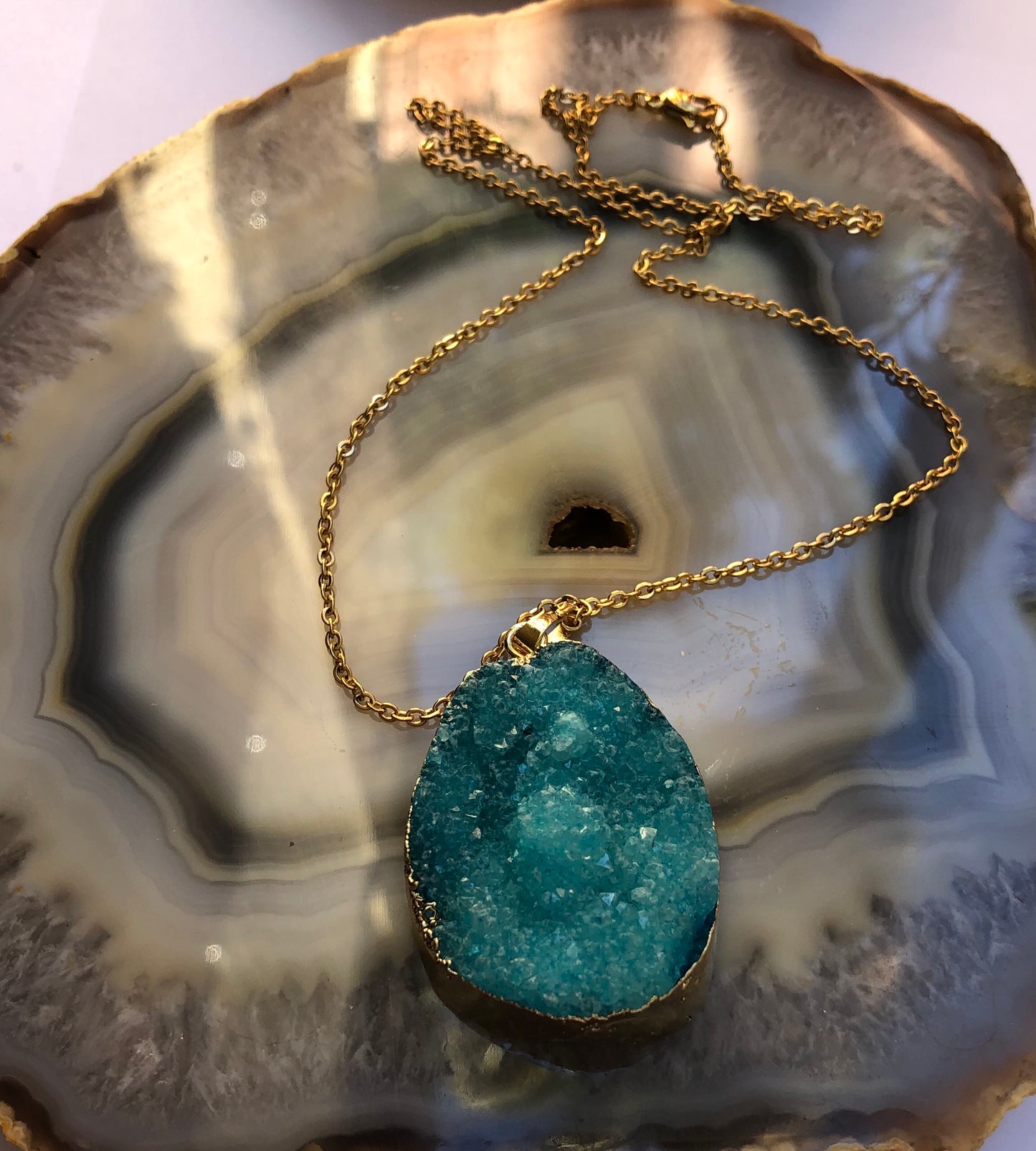 Necklace -  Druzy Turquoise